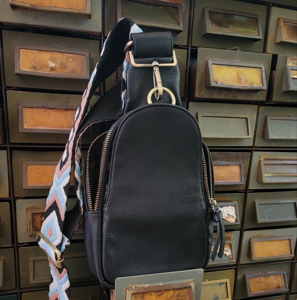 Anthropologie Sling Bag with Woven Strap